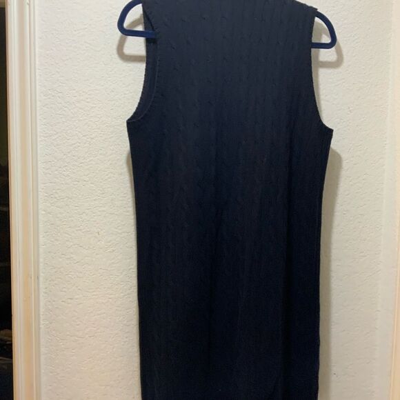 Ralph Lauren black label Sleeveless open cashmere cable knit cardigan size L - Picture 3 of 8